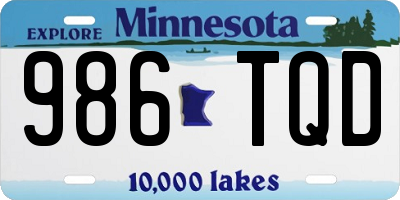 MN license plate 986TQD