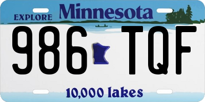 MN license plate 986TQF