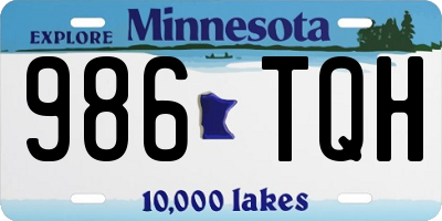 MN license plate 986TQH