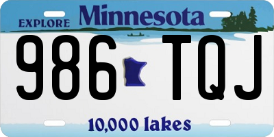 MN license plate 986TQJ