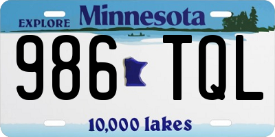 MN license plate 986TQL