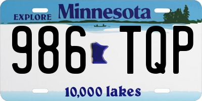 MN license plate 986TQP