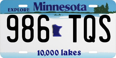 MN license plate 986TQS