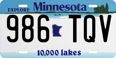 MN license plate 986TQV