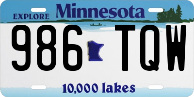 MN license plate 986TQW