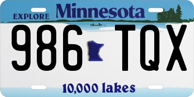 MN license plate 986TQX