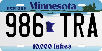 MN license plate 986TRA