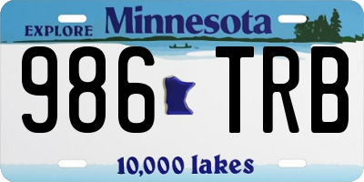 MN license plate 986TRB