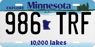 MN license plate 986TRF