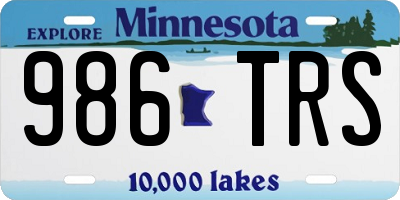 MN license plate 986TRS