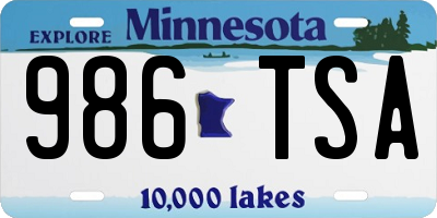 MN license plate 986TSA