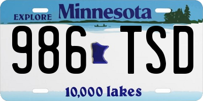 MN license plate 986TSD