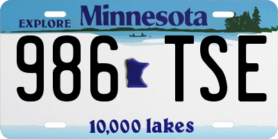 MN license plate 986TSE