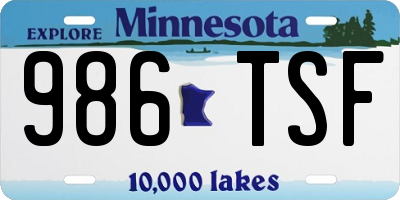 MN license plate 986TSF
