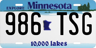 MN license plate 986TSG