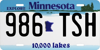 MN license plate 986TSH