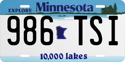 MN license plate 986TSI