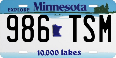 MN license plate 986TSM