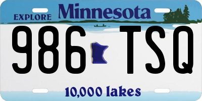MN license plate 986TSQ