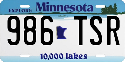 MN license plate 986TSR