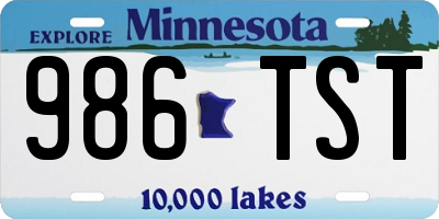 MN license plate 986TST