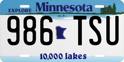 MN license plate 986TSU