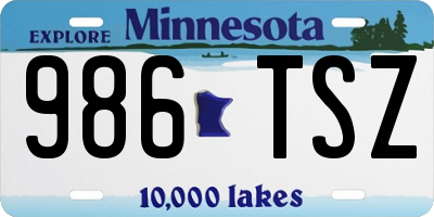MN license plate 986TSZ