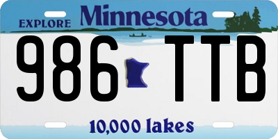 MN license plate 986TTB