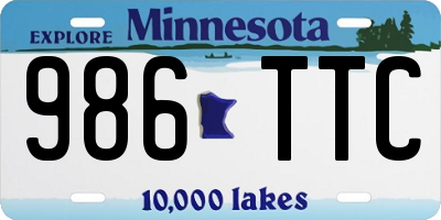MN license plate 986TTC