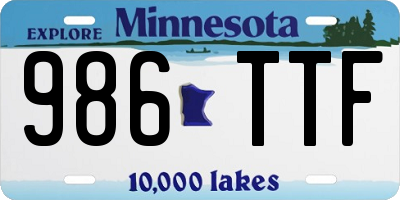 MN license plate 986TTF