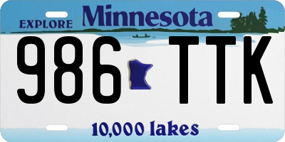 MN license plate 986TTK