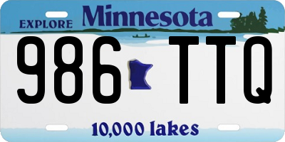 MN license plate 986TTQ
