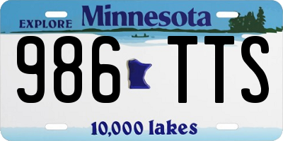 MN license plate 986TTS