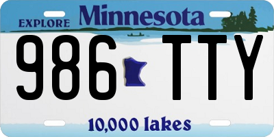 MN license plate 986TTY