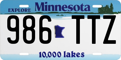 MN license plate 986TTZ