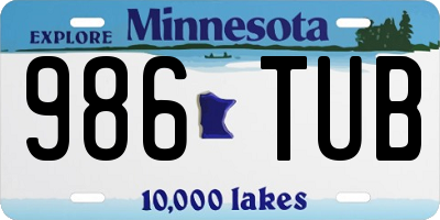 MN license plate 986TUB