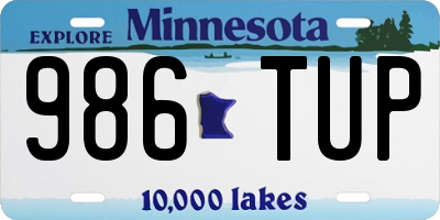 MN license plate 986TUP