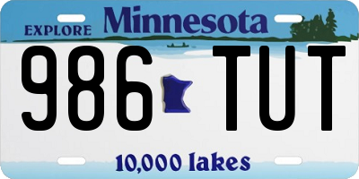 MN license plate 986TUT