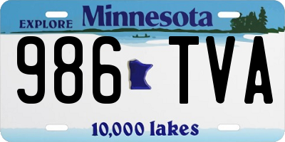 MN license plate 986TVA