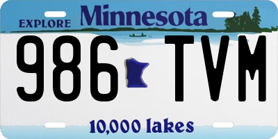 MN license plate 986TVM