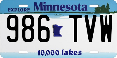 MN license plate 986TVW