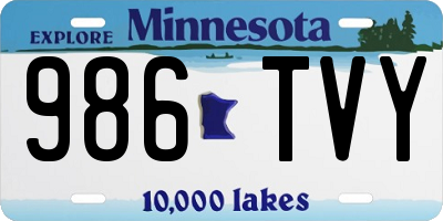MN license plate 986TVY