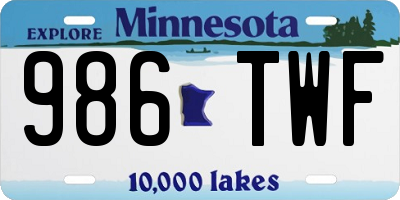 MN license plate 986TWF