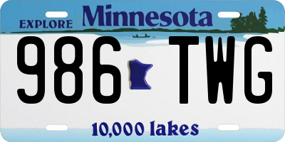MN license plate 986TWG