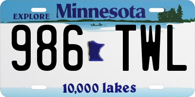 MN license plate 986TWL