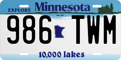 MN license plate 986TWM