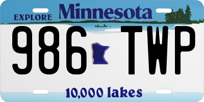 MN license plate 986TWP