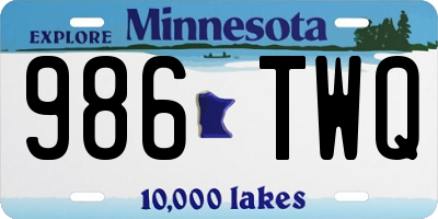 MN license plate 986TWQ
