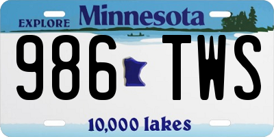 MN license plate 986TWS