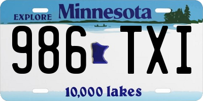 MN license plate 986TXI